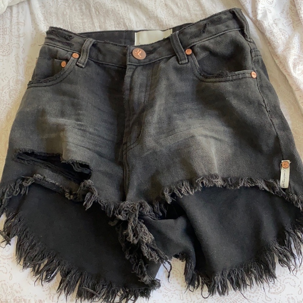 One Teaspoon high waisted denim shorts